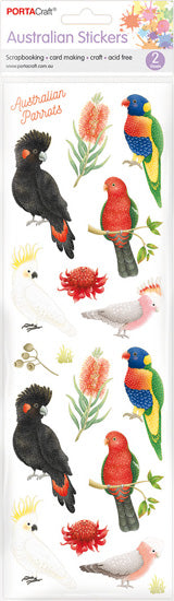 Sticker Sheets 12x38cm Aussie 2 Sheets Parrots paper craft product photo