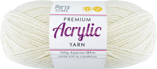 Acrylic Yarn 100g 189m 8 Ply Solid 14 Cream yarn product photo