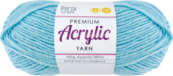 Acrylic Yarn 100g 189m 8 Ply Solid 51 Cool Blue yarn product photo