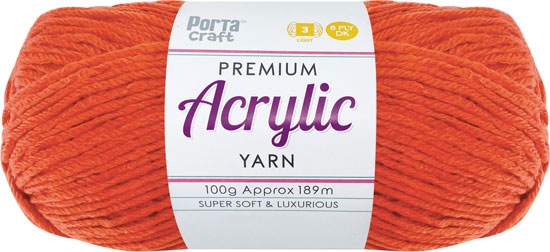 Acrylic Yarn 100g 189m 8 Ply Solid 21 Pumpkin yarn product photo