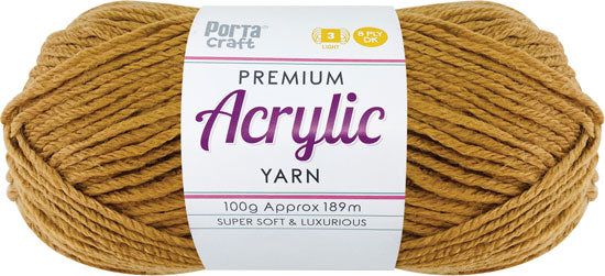 Acrylic Yarn 100g 189m 8 Ply Solid 06 Caramilk yarn product photo