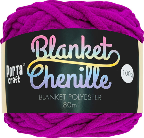 Chenille Blanket Yarn 100g 80m Solid 21 Mulberry yarn product photo