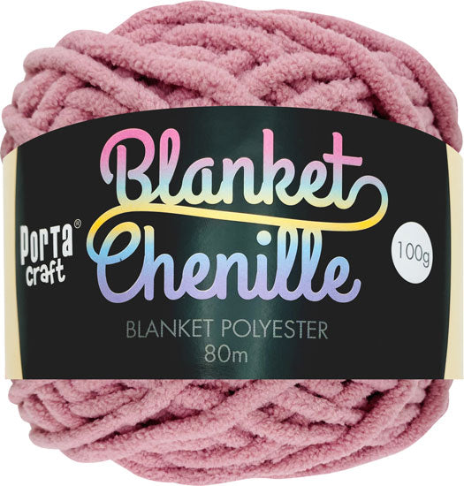 Chenille Blanket Yarn 100g 80m Solid 26 Mauve yarn product photo