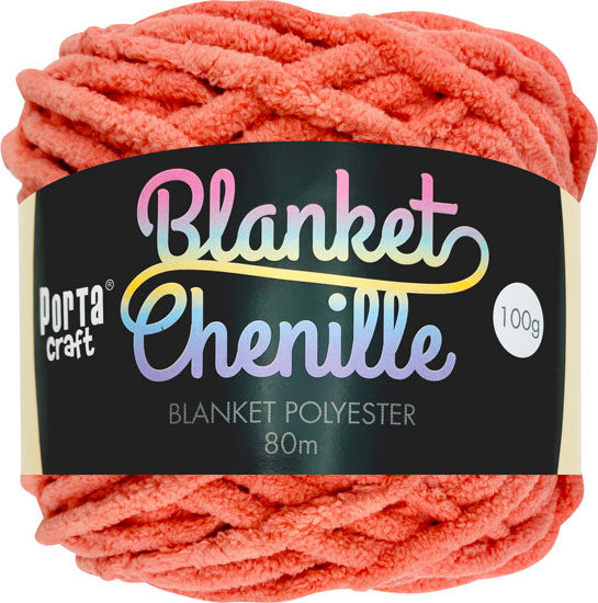 Chenille Blanket Yarn 100g 80m Solid 18 Salmon yarn product photo