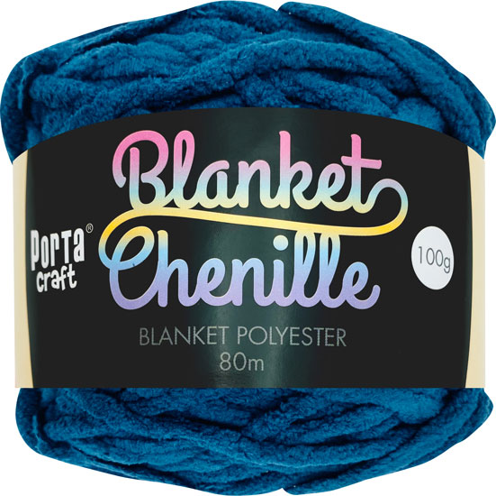 Chenille Blanket Yarn 100g 80m Solid 33 Navy yarn product photo
