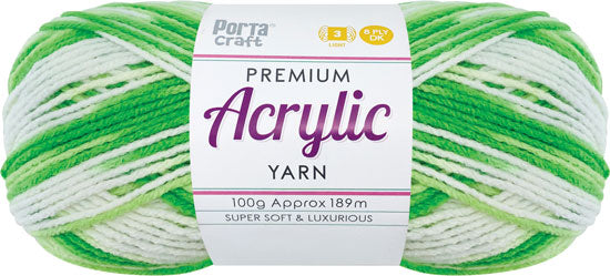 Acrylic Yarn 100g 189m 8 Ply Multi 04 Lime Time yarn product photo