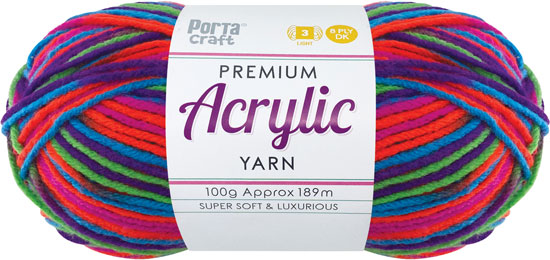 Acrylic Yarn 100g 189m 8 Ply Multi 16 Hyper yarn product photo