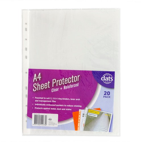 Sheet Protector A4 20 Pack - Stationery product at Price Busters Variety