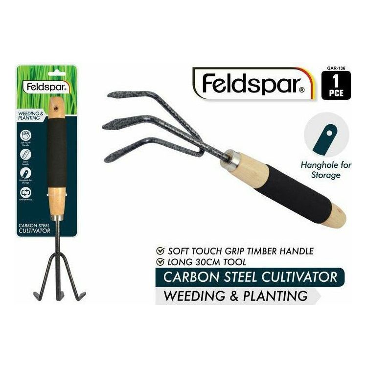 1pce Carbon Steel Cultivator 30x8cm