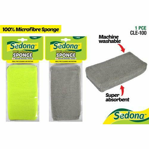 1pc Microfiber Sponge 10x18x3cm 2 Asst