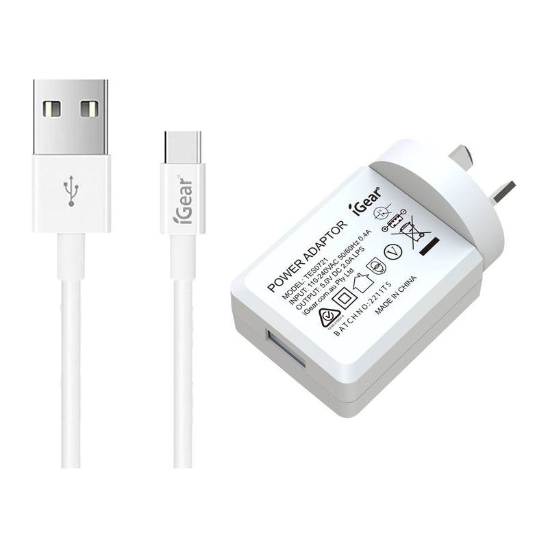 Igear Charger & Charging Cable C to USB - White