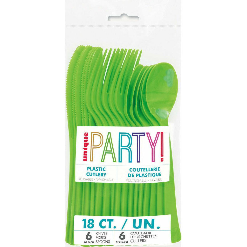 Lime Green 18 Asstd Cutlery