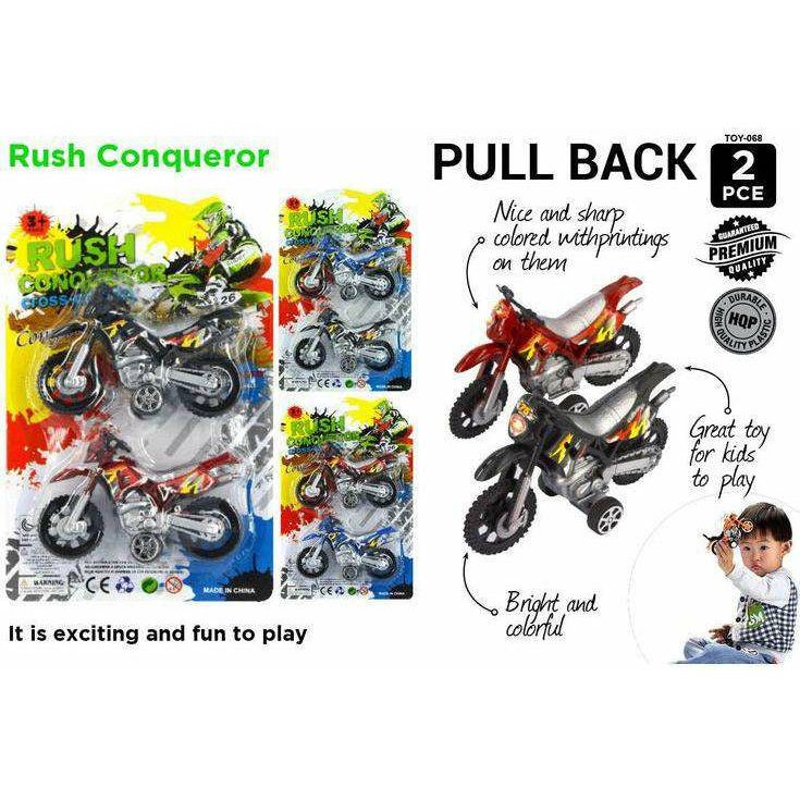 2pce Pull Back Bikes 12cm