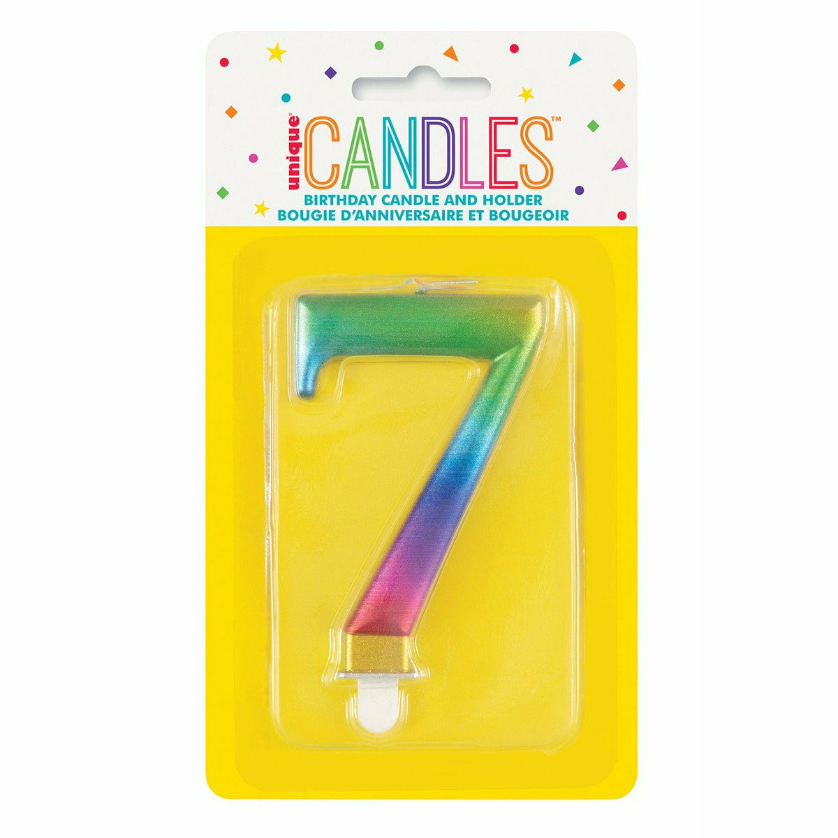 Met Rainbow B'Day Candle - Number 7