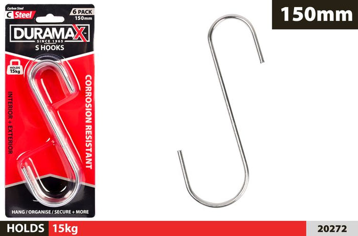 6 Piece S Hooks Arge - 150 × 50 mm L