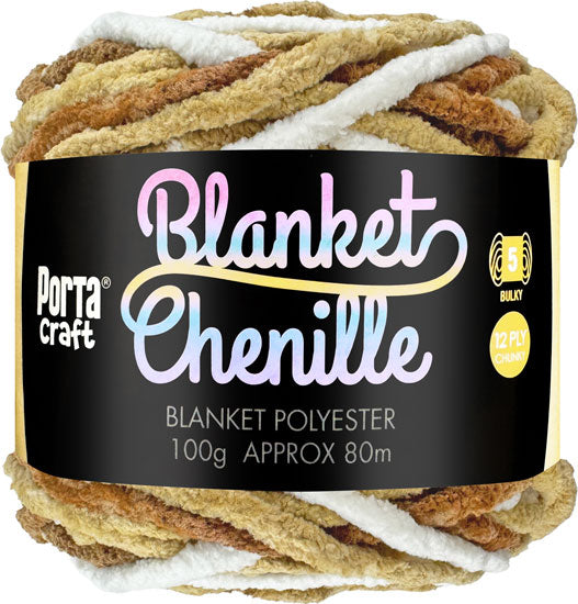 Chenille Blanket Yarn 100g 80m Multi Coffee Swirl yarn product photo