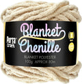 Chenille Blanket Yarn 100g 80m Solid 02 Flat White yarn product photo