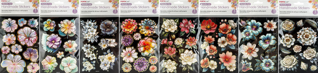 HM Foil Embel 8 Assorted Floral Gold 125x185mm craft supplies product photo