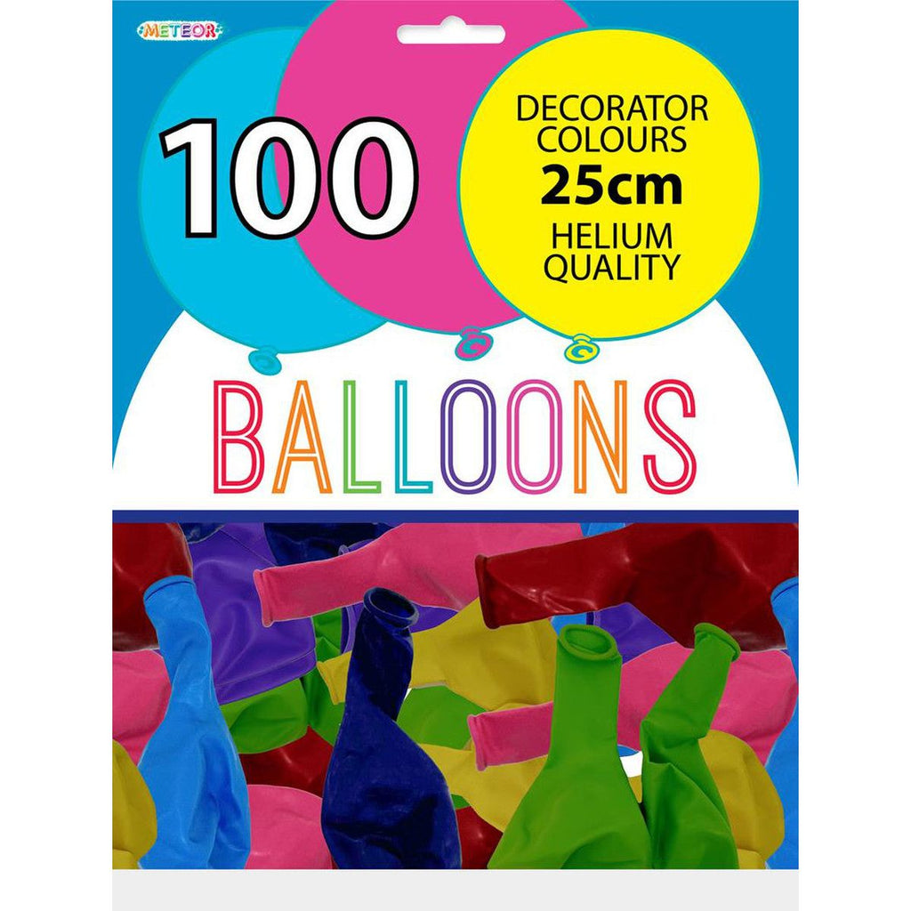100 X 25Cm Deco Balloons - Asst