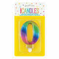 Met Rainbow B'Day Candle - Number 0