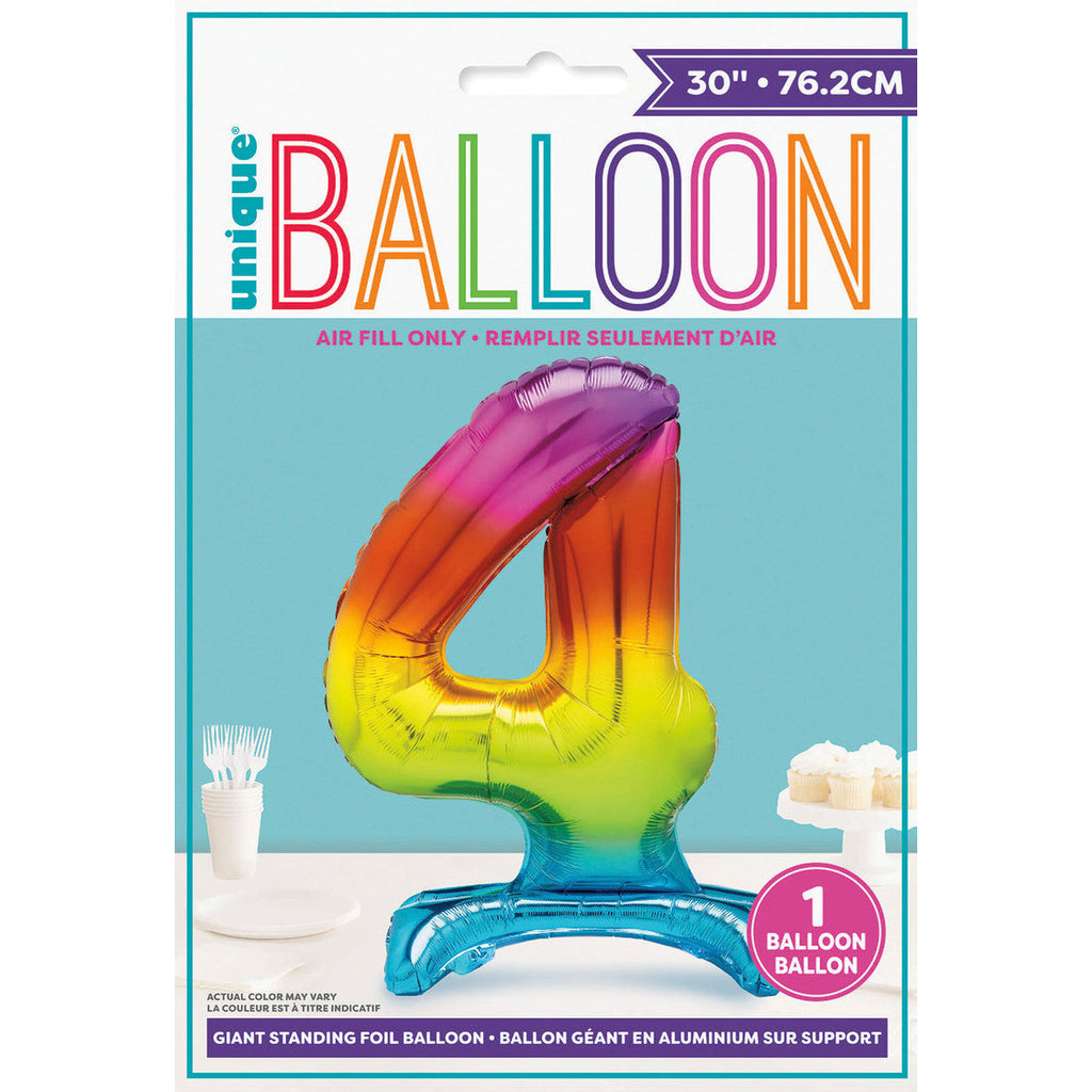 30in pkg Rainbow Fl Stnd Num Blln-4