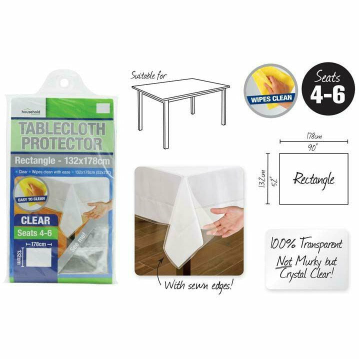 1pce Tablecloth Protector-132x178cm4-6pl