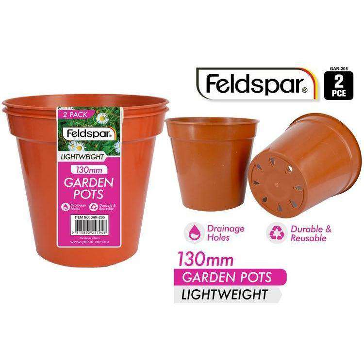 2pce Plastic Planter Pots 13x12cm