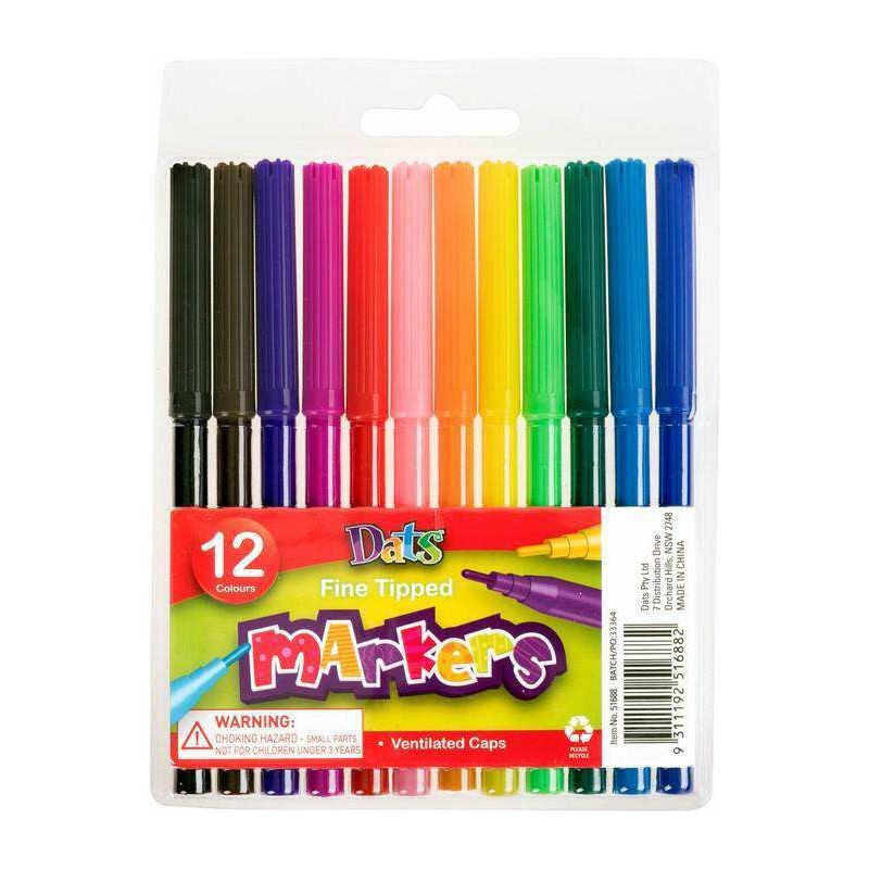 Marker Colour Fine Tip 12 Pack - Stationery product at Price Busters Variety