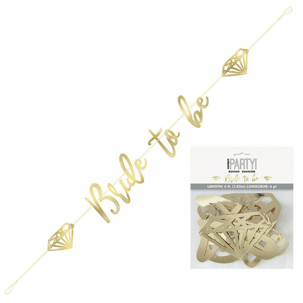 "Bride To Be" Gold Foil Banner 1.82m (6')