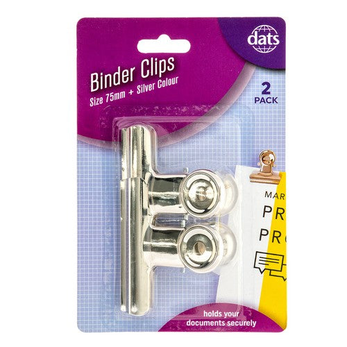 Clip Binder Silver 75mm 2 Pack - Stationery product at Price Busters Variety