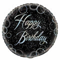 Glitz Silver Happy Birthday 45cm (18") Foil Balloon Packaged