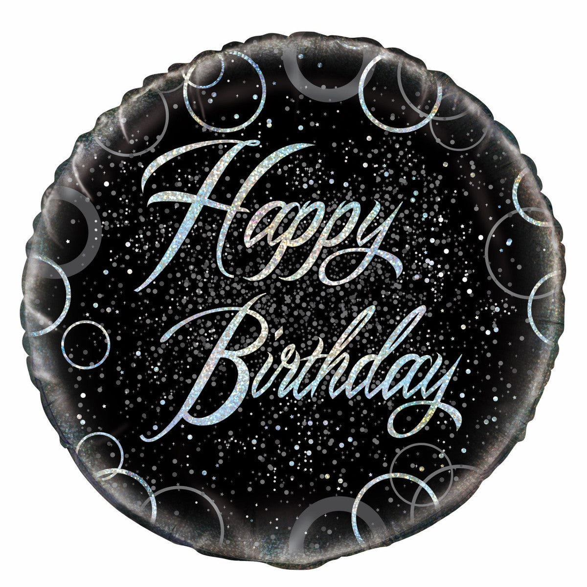 Glitz Silver Happy Birthday 45cm (18") Foil Balloon Packaged
