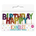 R/Bow Glitter H/Bday Candles