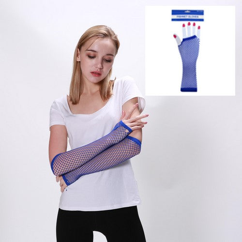Fishnet Gloves-Blue