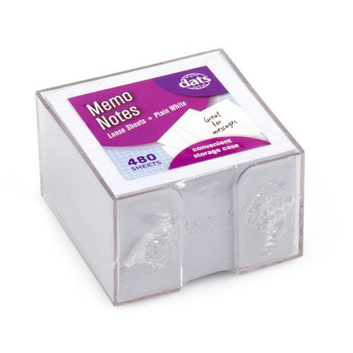 Note Memo Loose 480 Sheets White in Clear Case - Stationery product at Price Busters Variety