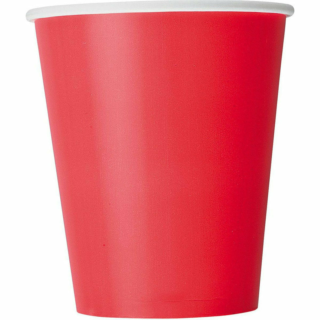 Ruby Red Paper Cups - 8 Pack - 9oz - product image