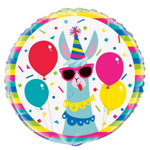 Llama Birthday 45cm (18") Foil Balloon Packaged