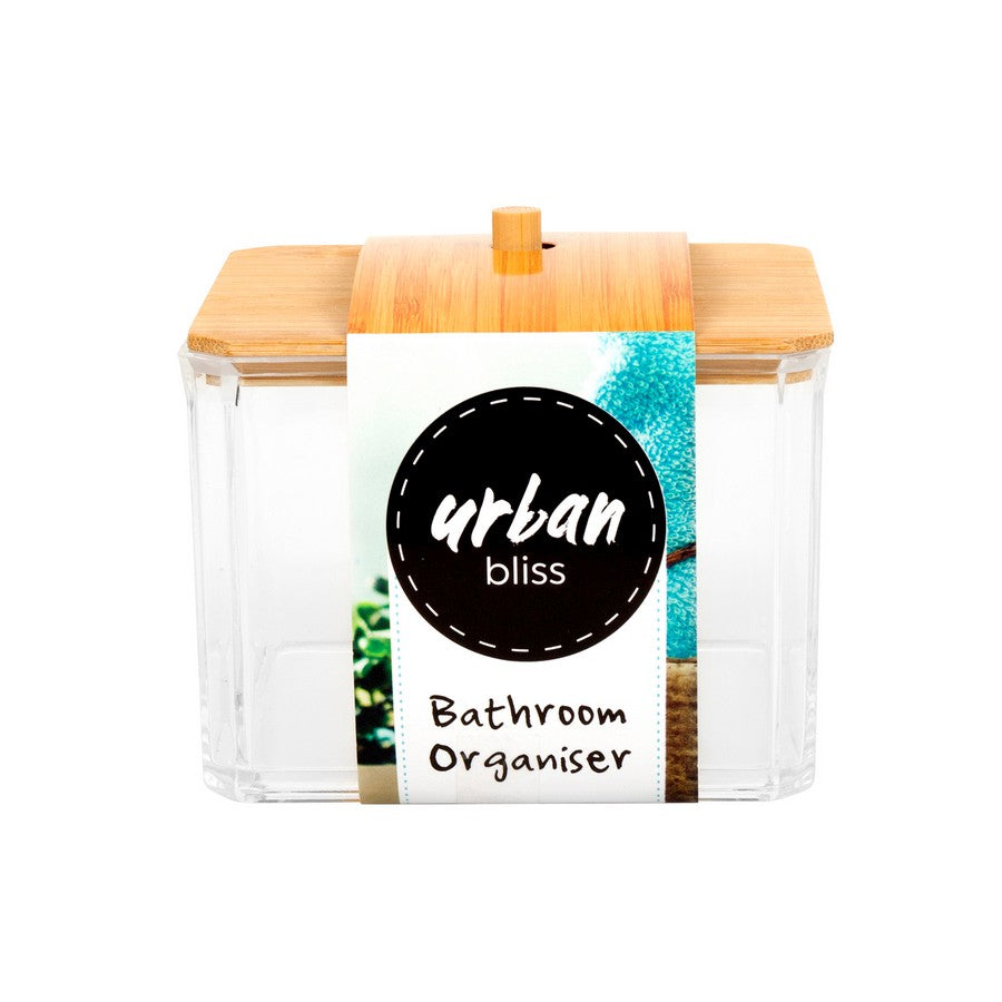 Bathroom Bamboo Lid Organiser 9x9x7.5cm - Homeware product at Price Busters Variety