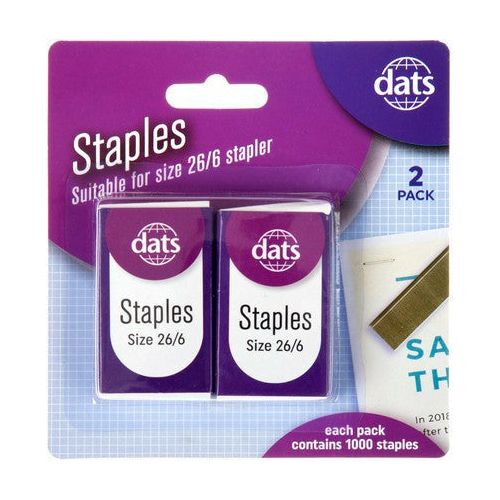 Staples 26 / 6 Box of 1000 2 Pack - Stationery product at Price Busters Variety, image 2