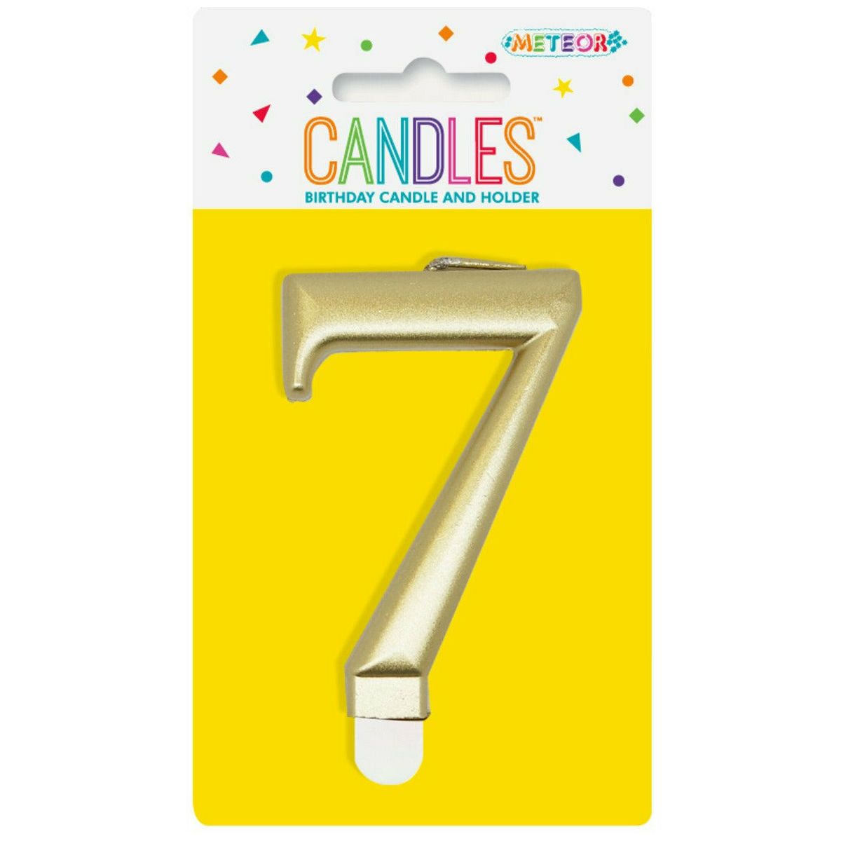 Metallic Gold B'Day Candle - Number 7