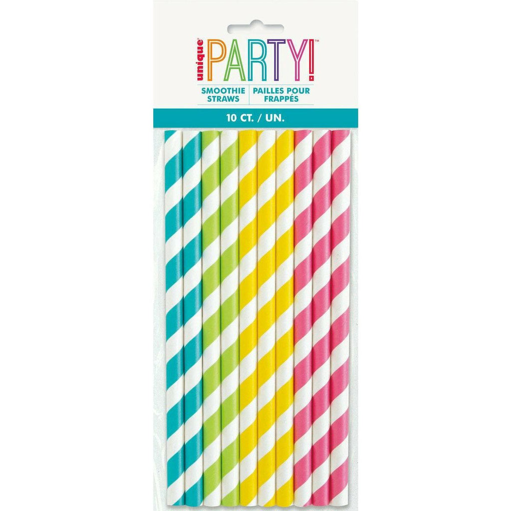 10 Smoothie Paper Straws - Ast