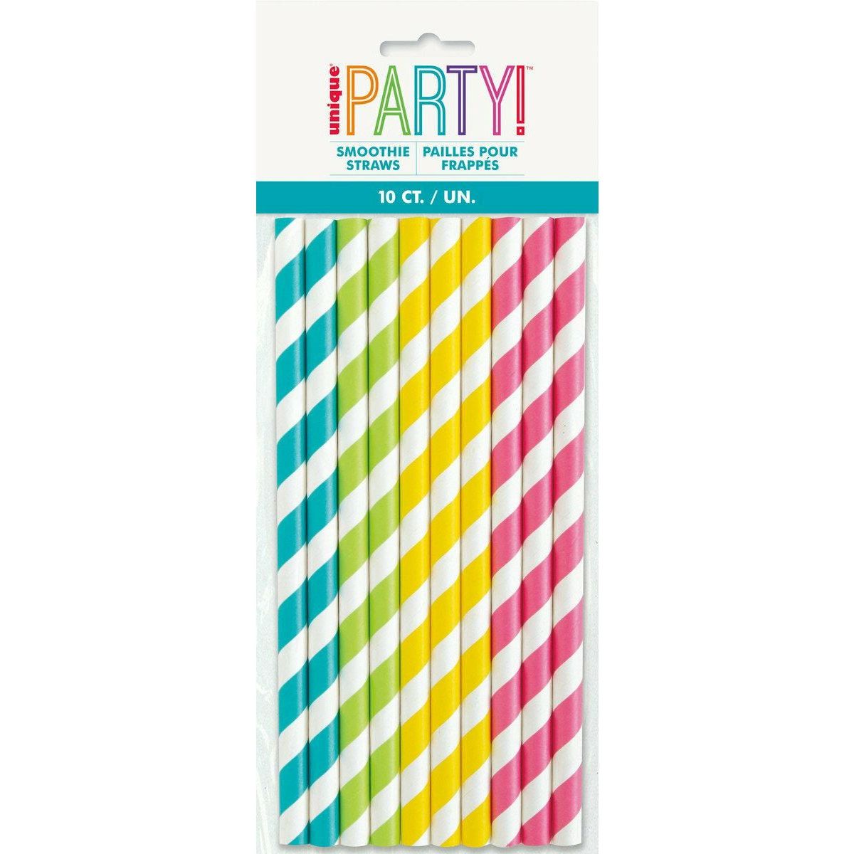 10 Smoothie Paper Straws - Ast