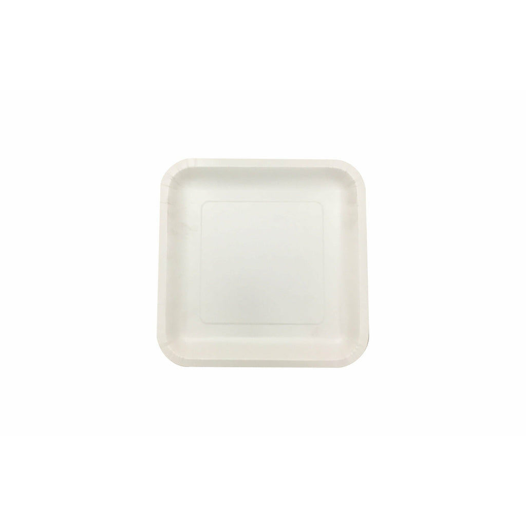 180mm FSC Square White Paper Plate Pk15