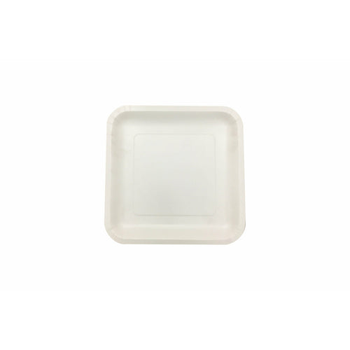 180mm FSC Square White Paper Plate Pk15