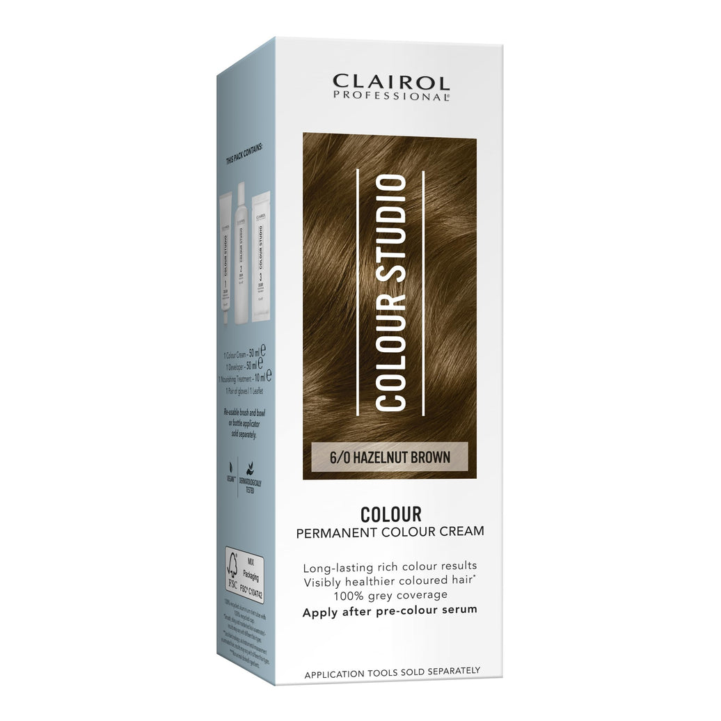Clairol Professional Permanent Hair Cream Colour Studio 6/0 Hazelnut Brown