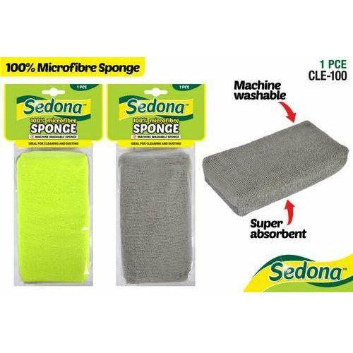 1pc Microfiber Sponge 10x18x3cm 2 Asst