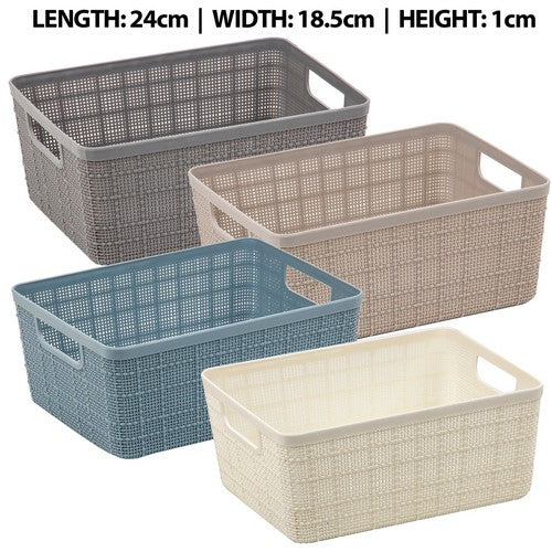 Plastic Basket Fabric Pattern 24 X18.5 x 1cm product photo - Price Busters Variety