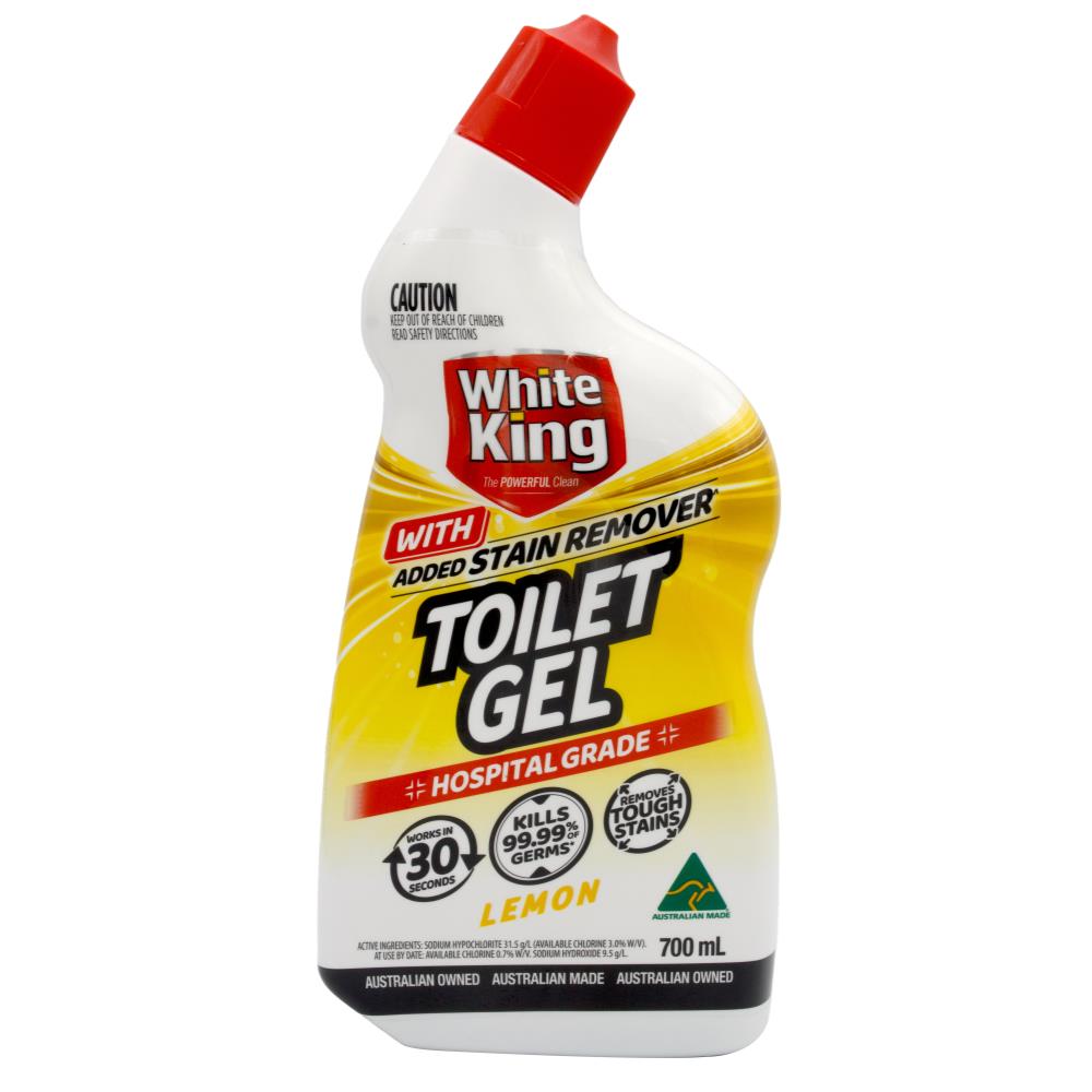 White King 700Ml Toilet Gel With Added Stain Remover Hospital Grade Lemon