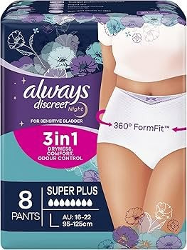 Always Pk8 Discreet Underwear Plus Large