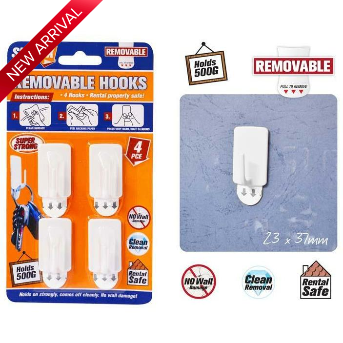4pce Self-Adhesive Hooks-Rem-3.5cmH-500g